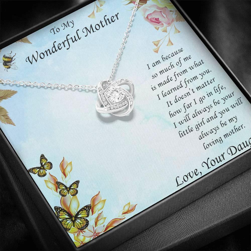 To Mother from Daughter Love Knot Pendant Necklace