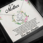 Gift for Mother Love Knot Necklace Message Card from Daughter