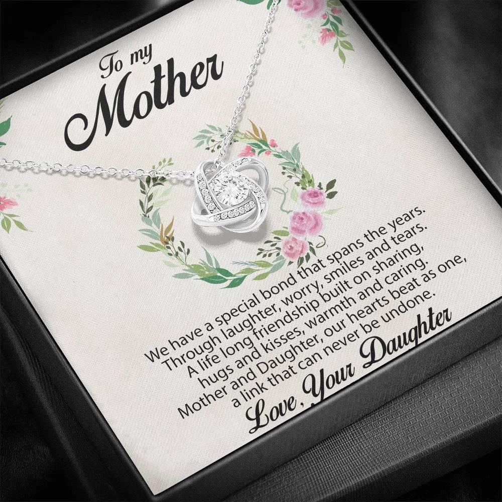Gift for Mother Love Knot Necklace Message Card from Daughter