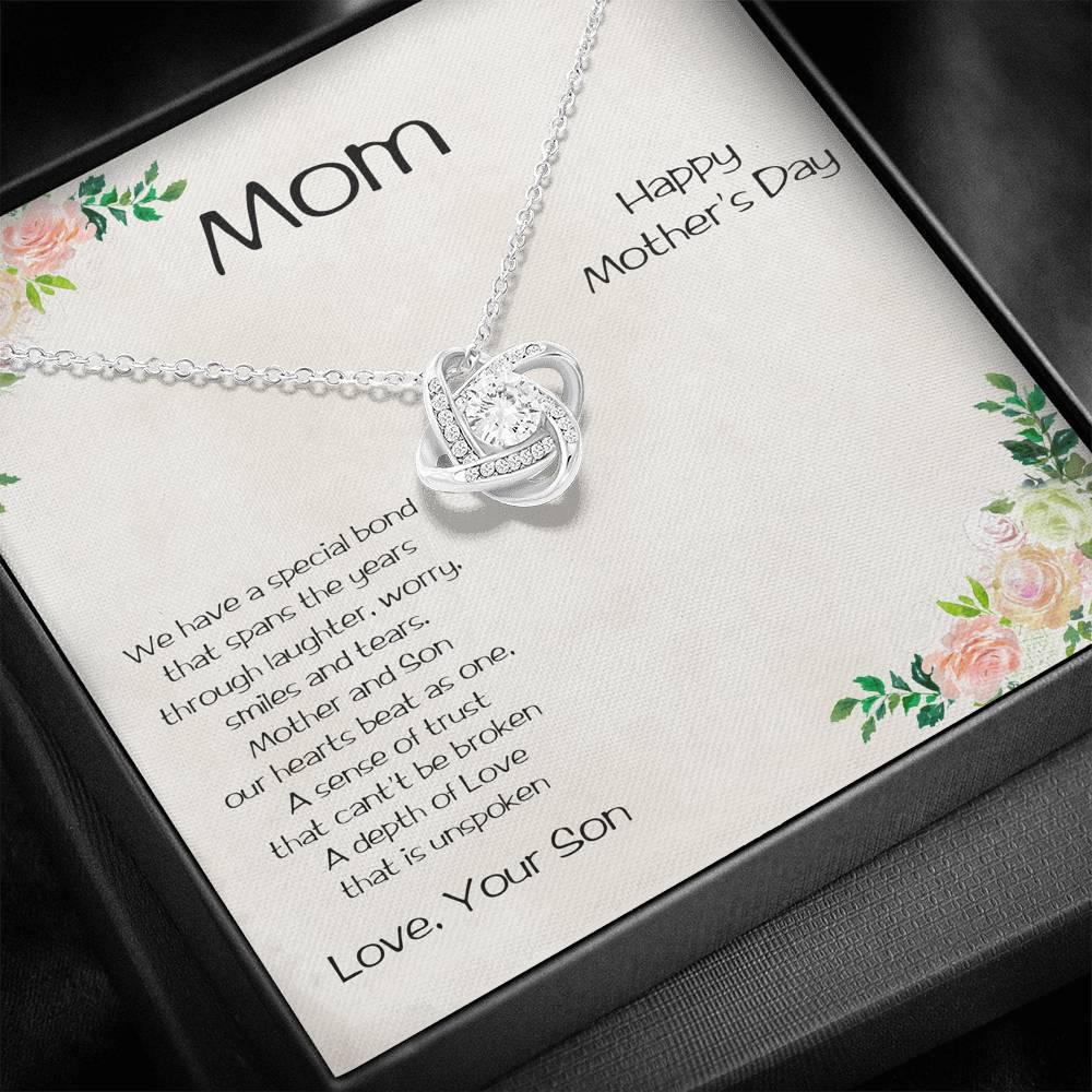 Mother's Day Love Knot Pendant Necklace from Son - Mallard Moon Gift Shop