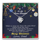Bonus Daughter Pendant Necklace Custom Christmas Message Card with Gift Box from Dad