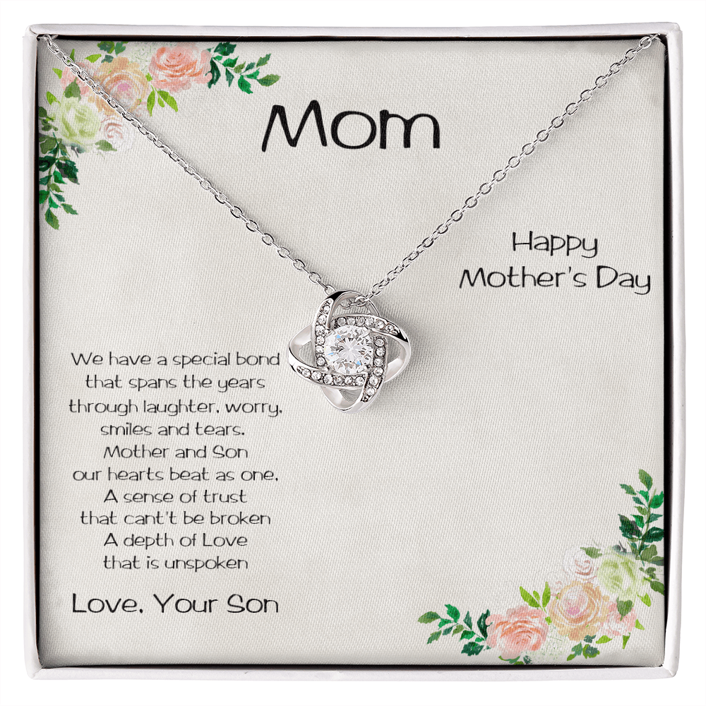 Mother's Day Love Knot Pendant Necklace from Son - Mallard Moon Gift Shop