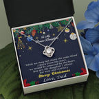 Bonus Daughter Pendant Necklace Custom Christmas Message Card with Gift Box from Dad
