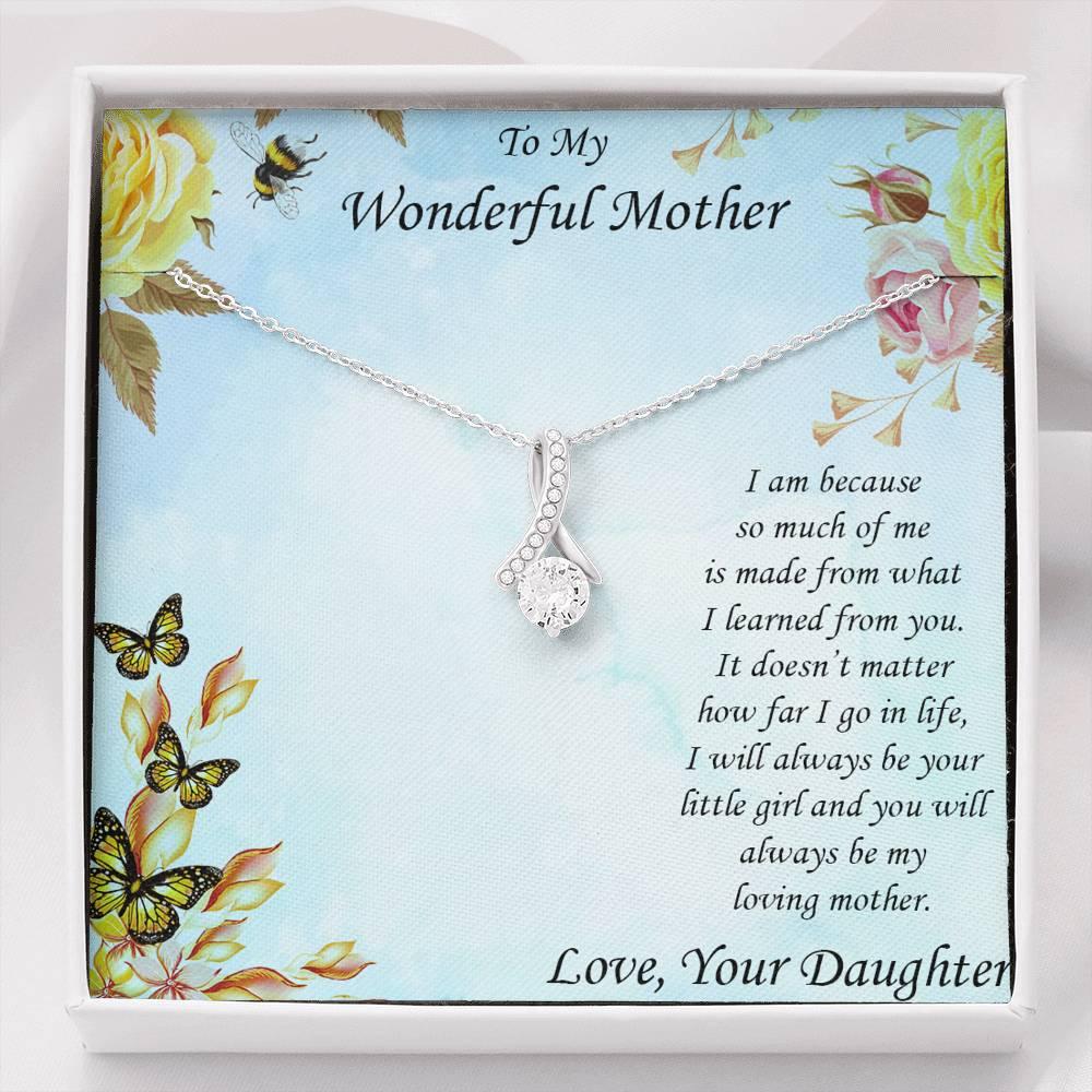To Mother from Daughter Alluring Beauty Pendant Necklace - Mallard Moon Gift Shop