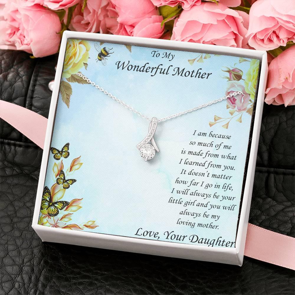 To Mother from Daughter Alluring Beauty Pendant Necklace - Mallard Moon Gift Shop