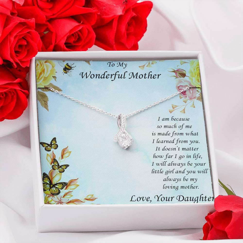 To Mother from Daughter Alluring Beauty Pendant Necklace - Mallard Moon Gift Shop