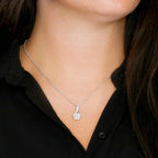 Mother's Day Gift from Daughter CZ Pendant Necklace with Custom Unicorn Message Card and Gift Box
