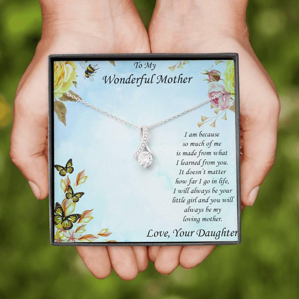 To Mother from Daughter Alluring Beauty Pendant Necklace - Mallard Moon Gift Shop