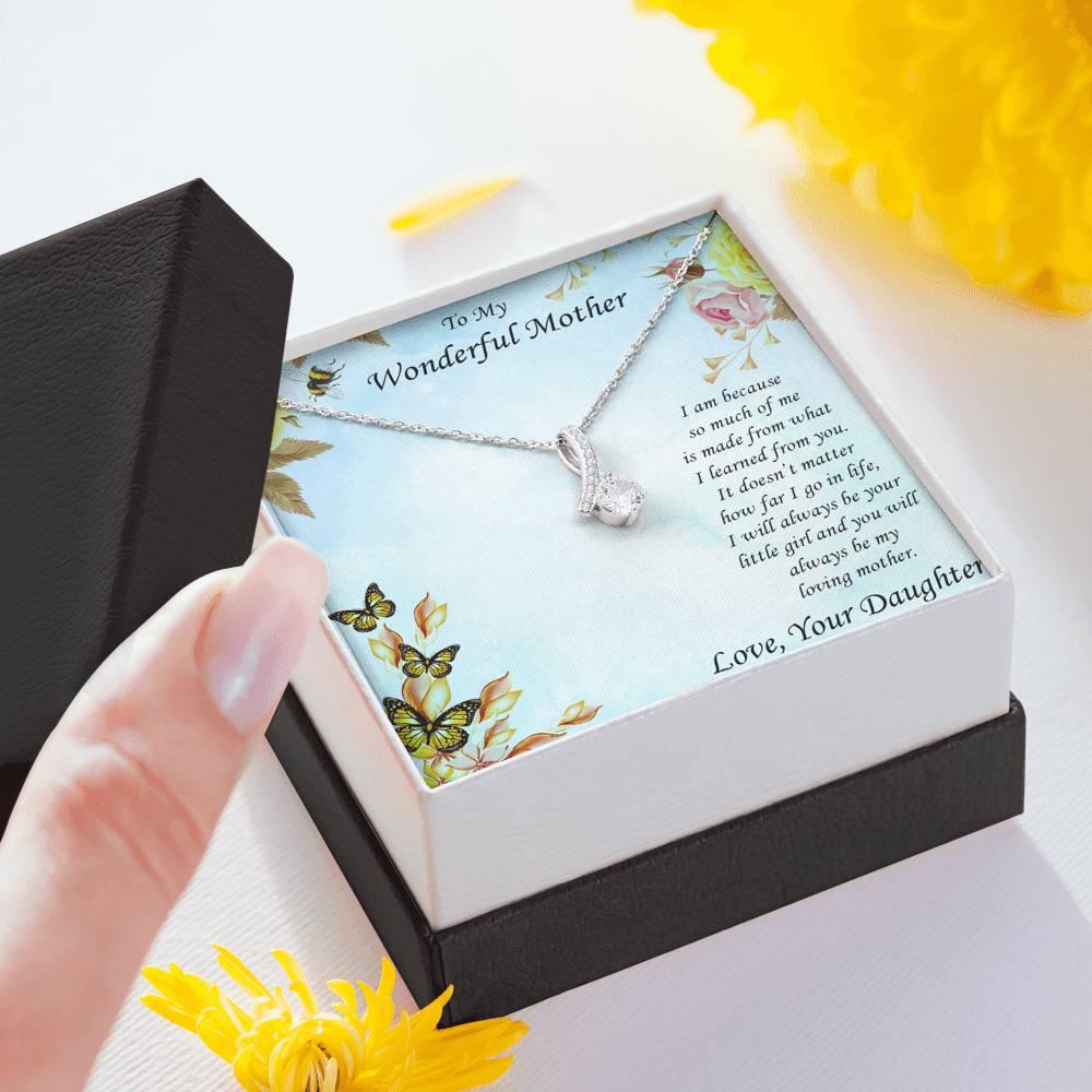 To Mother from Daughter Alluring Beauty Pendant Necklace - Mallard Moon Gift Shop