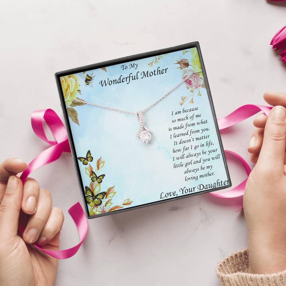 To Mother from Daughter Alluring Beauty Pendant Necklace - Mallard Moon Gift Shop