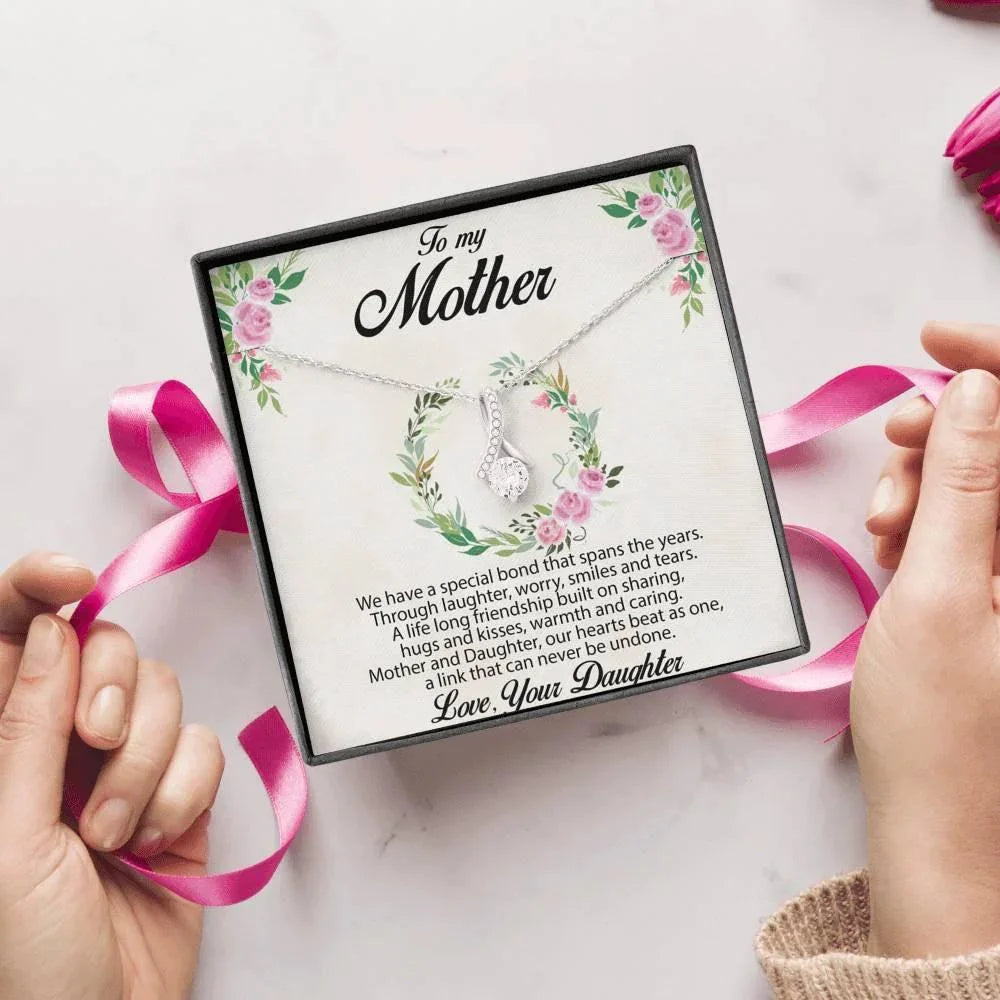 Gift for Mother Alluring Beauty CZ Pendant Necklace Message Card from Daughter - Mallard Moon Gift Shop