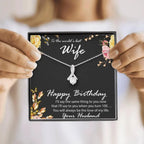 Birthday Gift for Wife CZ Pendant Necklace with Message Card