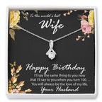 Birthday Gift for Wife CZ Pendant Necklace with Message Card