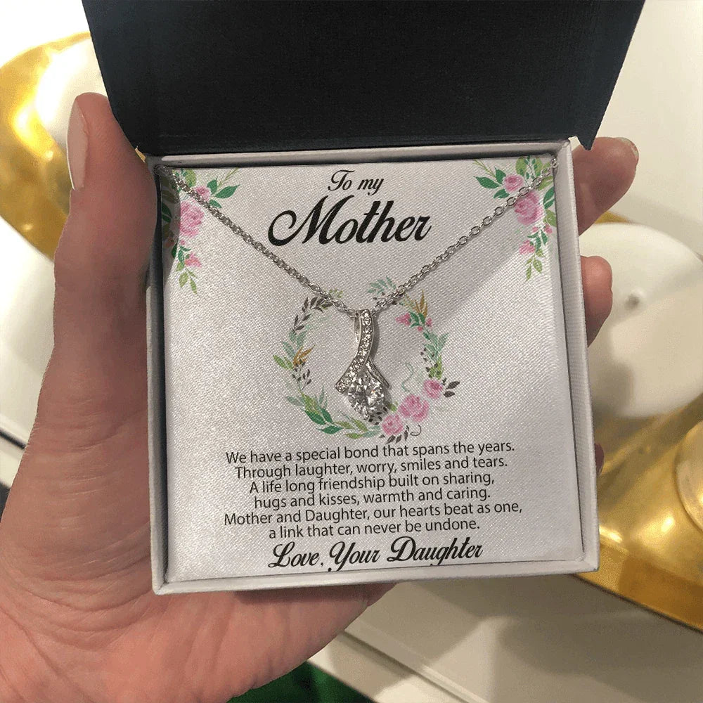 Gift for Mother Alluring Beauty CZ Pendant Necklace Message Card from Daughter - Mallard Moon Gift Shop