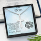 Personalized Cross Pendant for Young Son From Dad - Mallard Moon Gift Shop