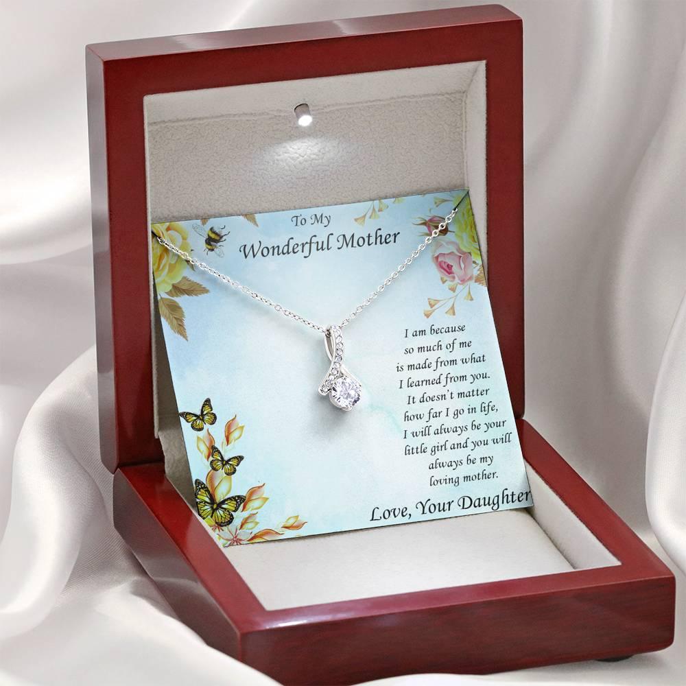 To Mother from Daughter Alluring Beauty Pendant Necklace - Mallard Moon Gift Shop