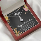Birthday Gift for Wife CZ Pendant Necklace with Message Card