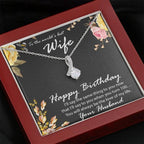 Birthday Gift for Wife CZ Pendant Necklace with Message Card