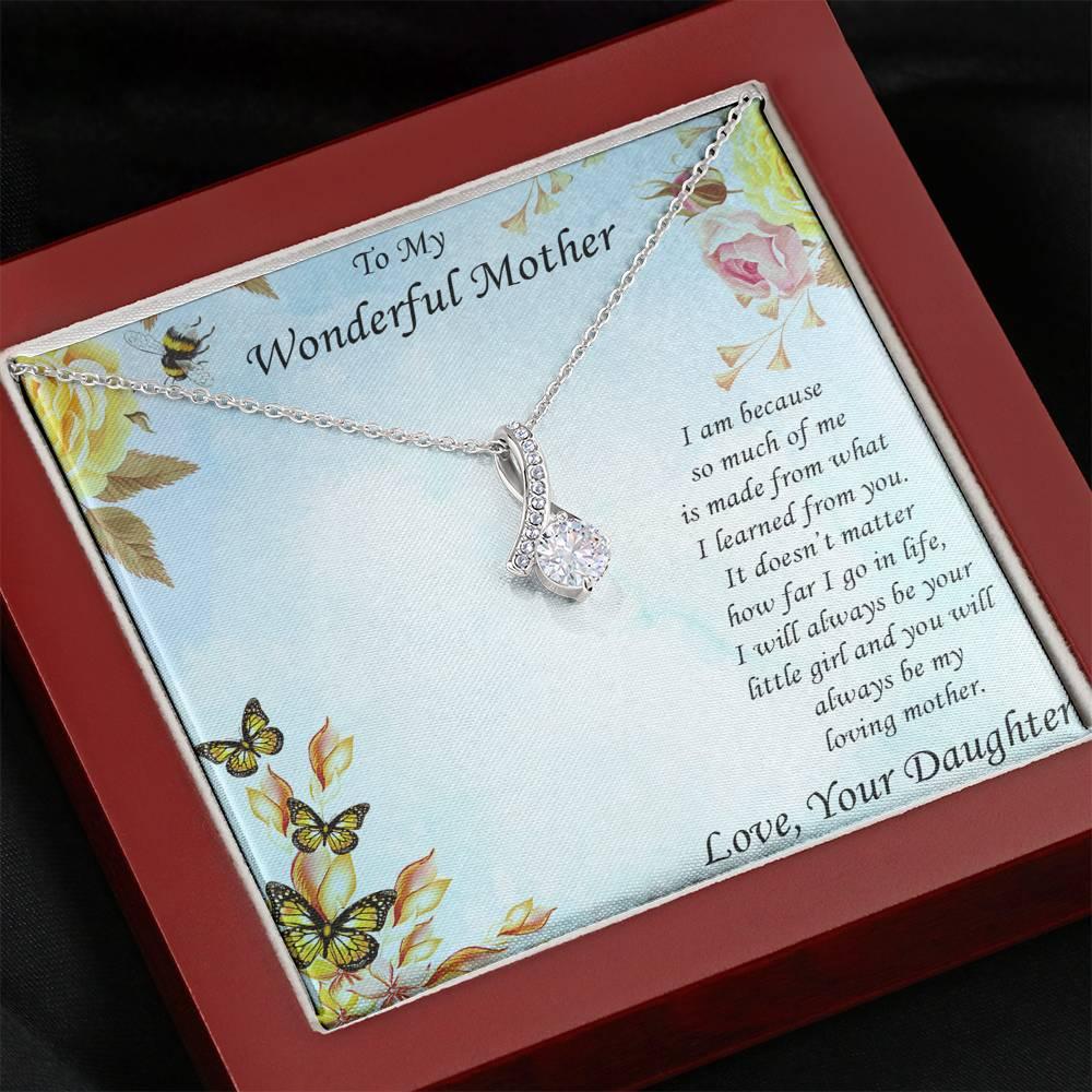 To Mother from Daughter Alluring Beauty Pendant Necklace - Mallard Moon Gift Shop