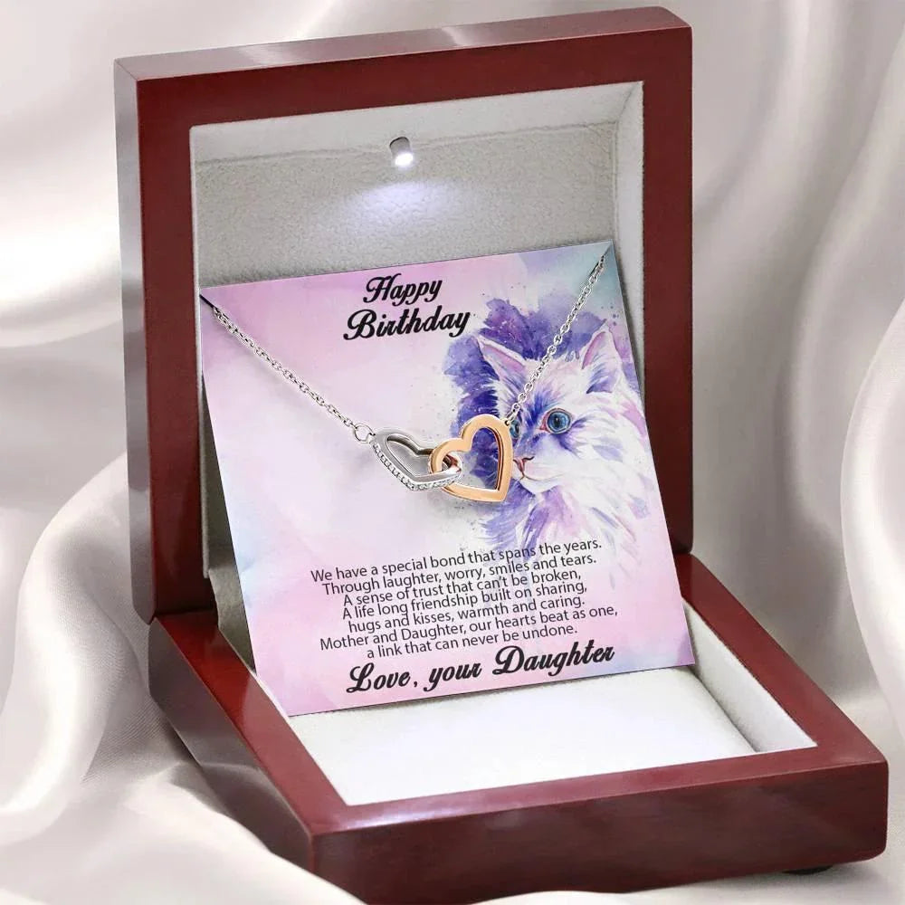 Birthday Gift for Mother from Daughter Gold and Silver Hearts Pendant Necklace