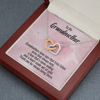 Grandmother Gift Personalized Message Card Interlocking Heart Pendant Necklace
