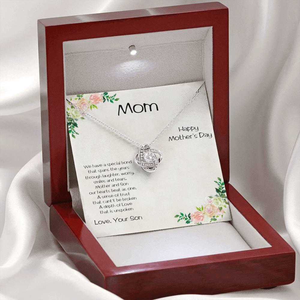 Mother's Day Love Knot Pendant Necklace from Son - Mallard Moon Gift Shop
