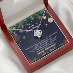 Bonus Daughter Pendant Necklace Custom Christmas Message Card with Gift Box from Dad