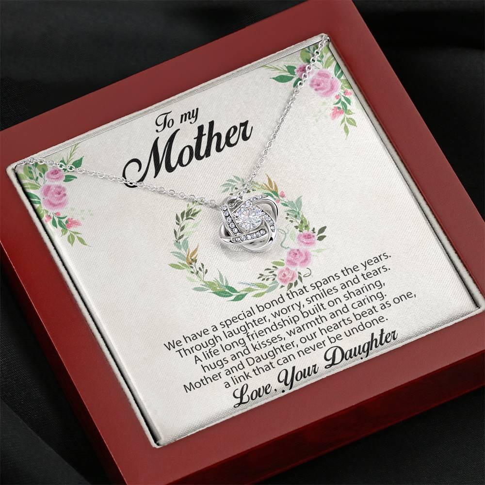 Gift for Mother Love Knot Necklace Message Card from Daughter - Mallard Moon Gift Shop