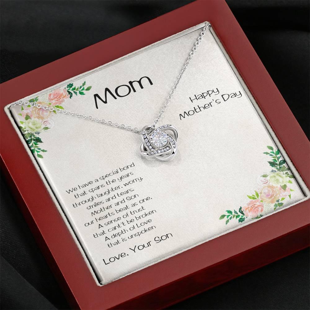 Mother's Day Love Knot Pendant Necklace from Son - Mallard Moon Gift Shop