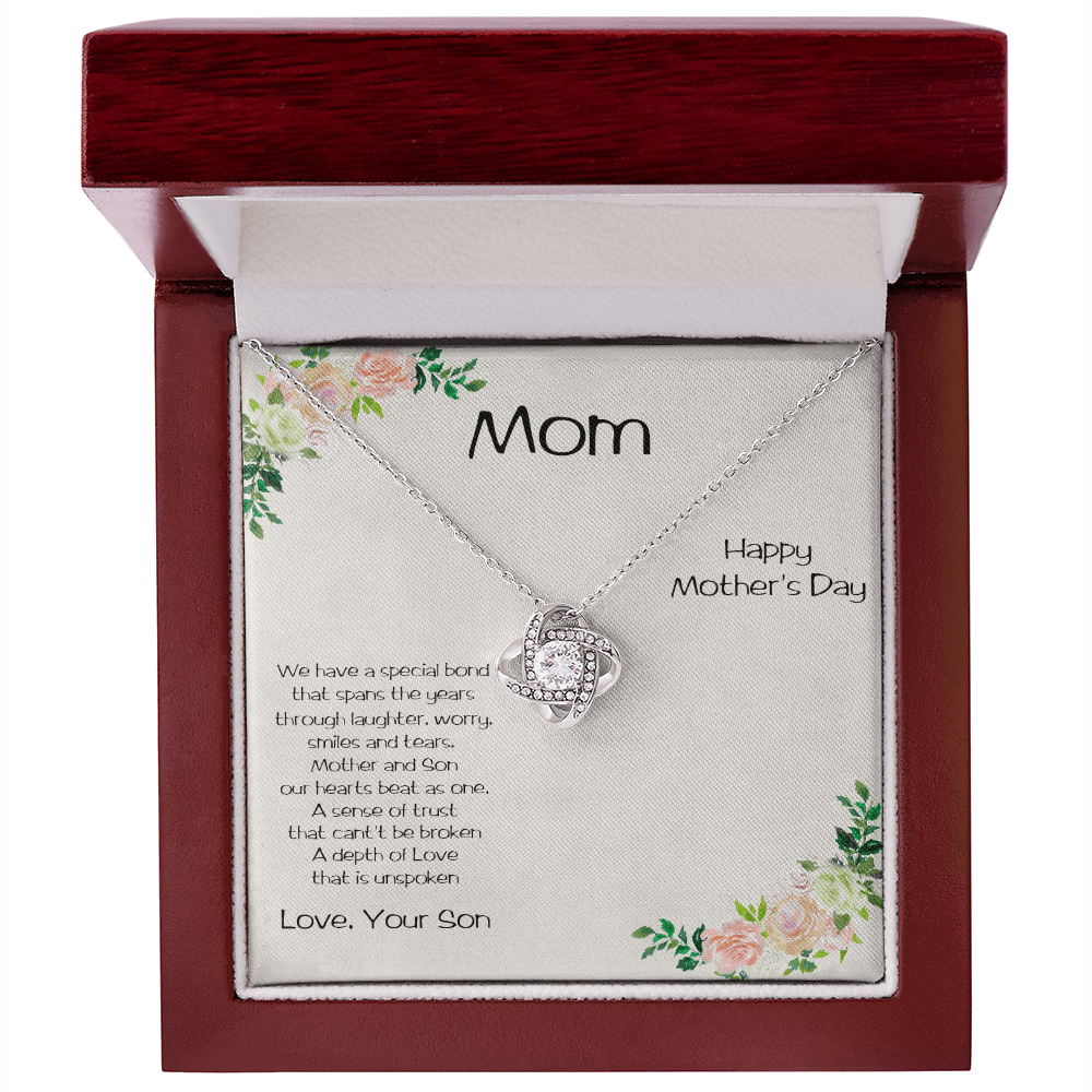 Mother's Day Love Knot Pendant Necklace from Son - Mallard Moon Gift Shop