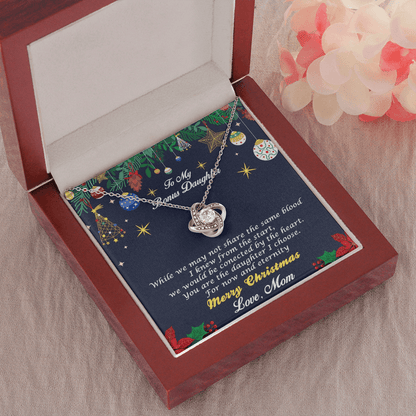 Bonus Daughter Pendant Necklace Christmas Message Card and Gift Box from Mom - Mallard Moon Gift Shop
