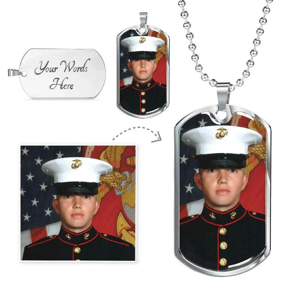 Luxury Military Dog Tag Personalized with Your Photo and Engraving