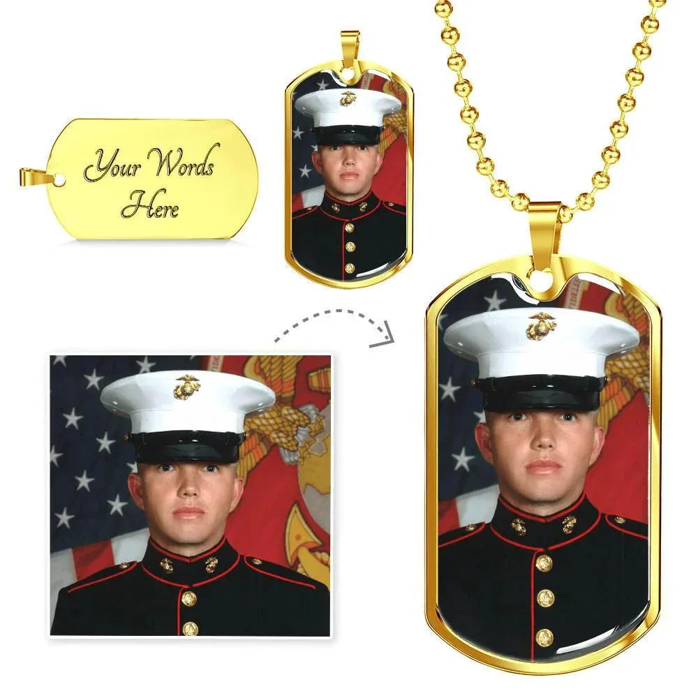 Luxury Military Dog Tag Personalized with Your Photo and Engraving