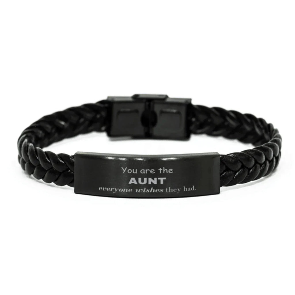 Aunt Braided Leather Bracelet, Everyone wishes they had, Inspirational Bracelet For Aunt, Aunt Gifts, Birthday Christmas Unique Gifts For Aunt