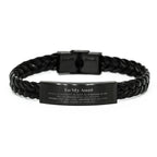 Aunt Braided Leather Bracelet Gifts, To My Aunt You are braver than you believe, stronger than you seem, Inspirational Gifts For Aunt Engraved, Birthday, Christmas Gifts For Aunt Men Women