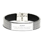 Aunt Long Distance Relationship Gifts, No matter the miles that separate us, Cute Love Stainless Steel Bracelet For Aunt, Birthday Christmas Unique Gifts For Aunt
