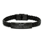 Aunt Long Distance Relationship No matter the miles that separate us, Our Bond Remains Unbreakable Braided Leather Bracelet Birthday Graduation Christmas Unique Gifts