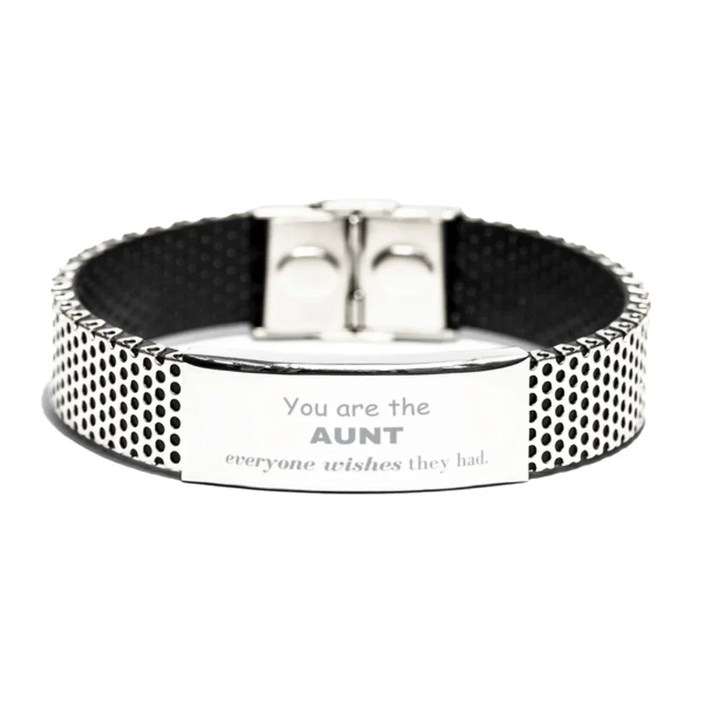 Aunt Stainless Steel Bracelet, Everyone wishes they had, Inspirational Bracelet For Aunt, Aunt Gifts, Birthday Christmas Unique Gifts For Aunt