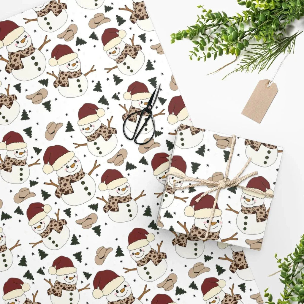 Cowboy Snowman Wrapping Paper