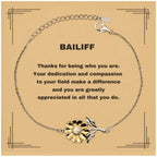 Bailiff Sunflower Bracelet - Thanks for being who you are - Birthday Christmas Jewelry Gifts Coworkers Colleague Boss