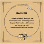 Banker Sunflower Bracelet - Thanks for being who you are - Birthday Christmas Jewelry Gifts Coworkers Colleague Boss
