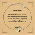 Barber Sunflower Bracelet - Thanks for being who you are - Birthday Christmas Jewelry Gifts Coworkers Colleague Boss