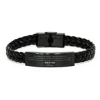 Bestie Braided Leather Engraved Bracelet - Always Follow your Dreams - Birthday, Christmas Holiday Jewelry Gift