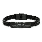Bestie Long Distance Relationship No matter the miles that separate us, Our Bond Remains Unbreakable Braided Leather Bracelet Birthday Graduation Christmas Unique Gifts