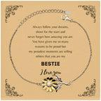 Bestie Sunflower Bracelet - Always Follow your Dreams - Birthday, Christmas Holiday Jewelry Gift
