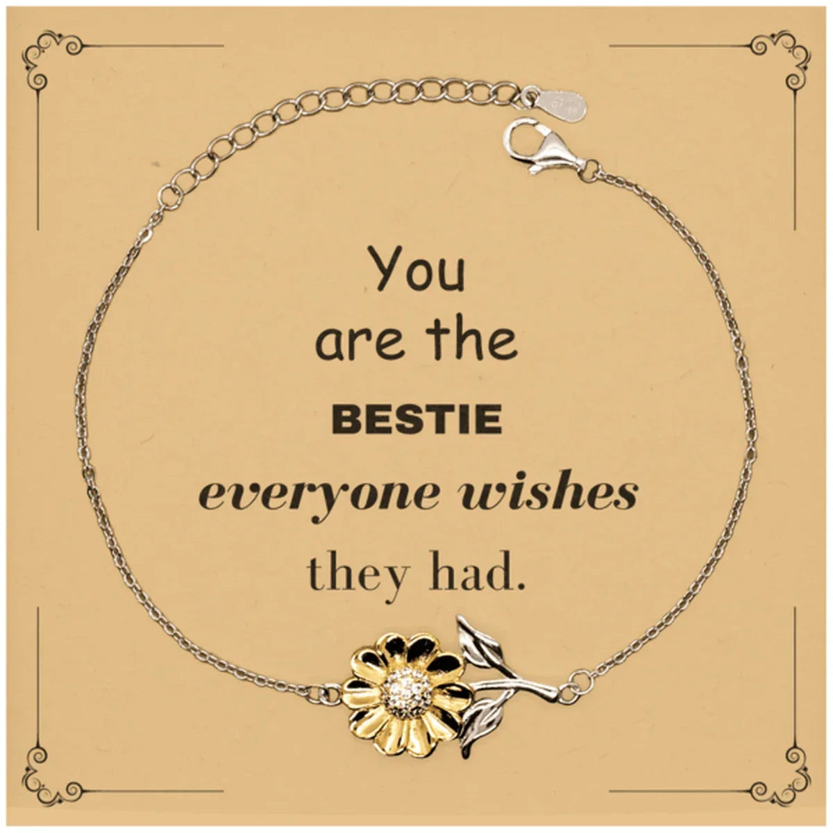 Bestie Sunflower Bracelet, Everyone wishes they had, Inspirational Bracelet For Bestie, Bestie Gifts, Birthday Christmas Unique Gifts For Bestie