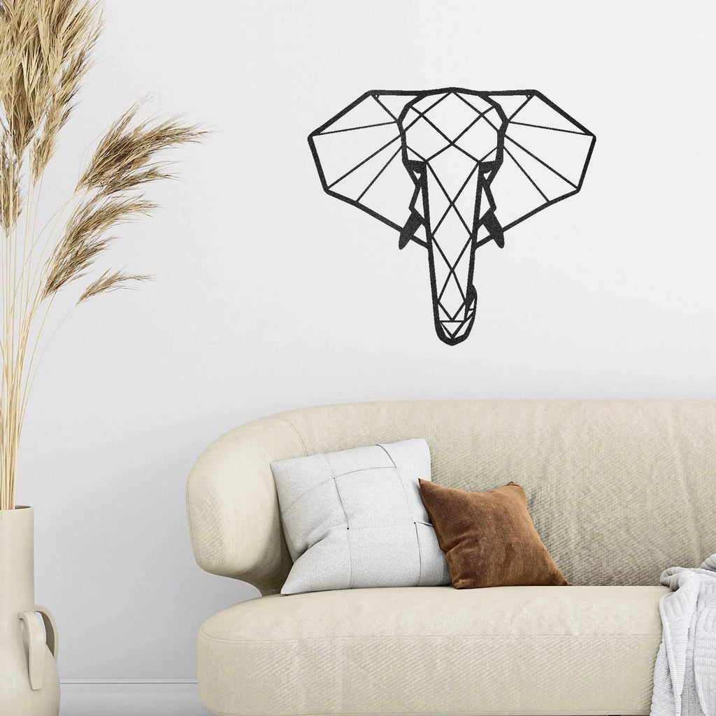 Geometric Elephant Indoor Outdoor Steel Wall Sign