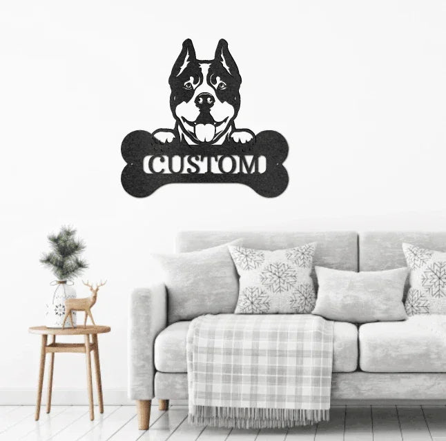 Dog Breed Custom Name Metal Art Wall Sign