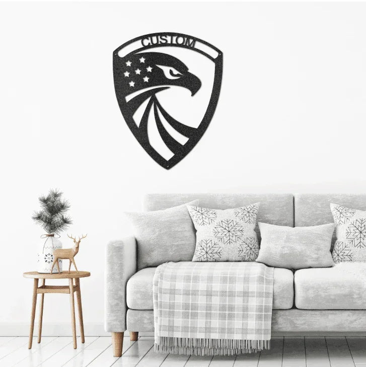 Eagle Custom Name Metal Art Wall Sign