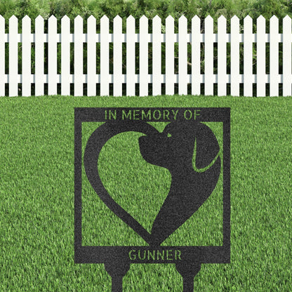 Dog Love Custom Address or Name Yard Garden Lawn Metal Stake Sign - Mallard Moon Gift Shop